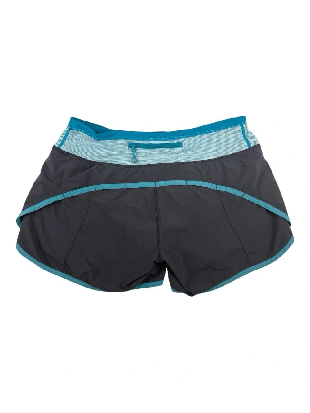 🌟 Lululemon Run: Speed Short - Like New - Coal Surge Wee Stripe Surge - Size 6 🩵